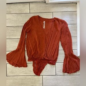 Free people bell sleeve bodysuit